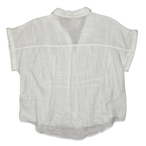 NWT Lucky Brand Inset Lace Short Sleeve Button-Up Shirt Size XL - Picture 4 of 8